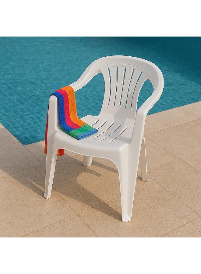 Master Gold Durable Plastic Garden Chair for Home Park | Outdoor and Indoor Sitting Chair with Comfortable Armrests | Lightweight and Portable Plastic Bench for Terrace, Balcony, Garden, Picnic | 49x54x82cm - Image 2